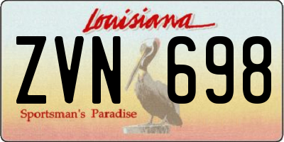 LA license plate ZVN698