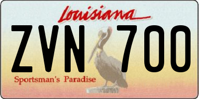 LA license plate ZVN700