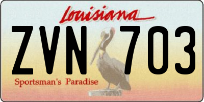 LA license plate ZVN703