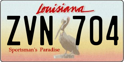 LA license plate ZVN704