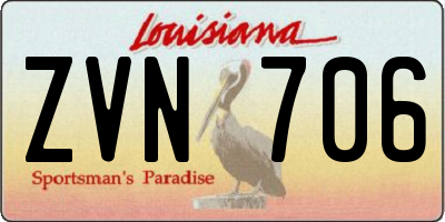 LA license plate ZVN706