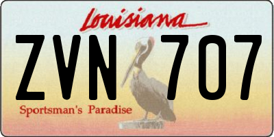 LA license plate ZVN707