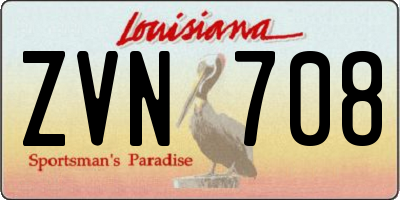 LA license plate ZVN708