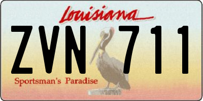 LA license plate ZVN711