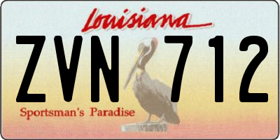 LA license plate ZVN712