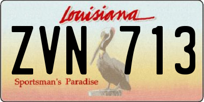 LA license plate ZVN713