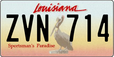 LA license plate ZVN714
