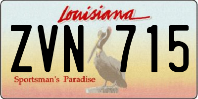 LA license plate ZVN715