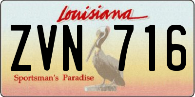 LA license plate ZVN716