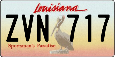 LA license plate ZVN717