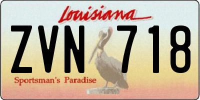 LA license plate ZVN718
