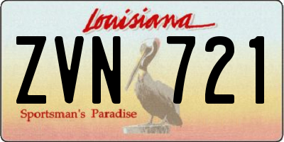 LA license plate ZVN721