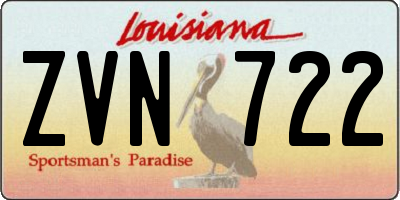 LA license plate ZVN722