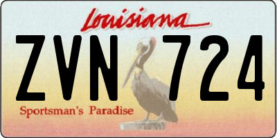 LA license plate ZVN724