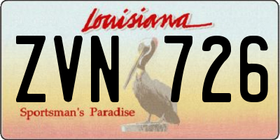 LA license plate ZVN726