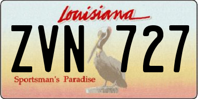 LA license plate ZVN727