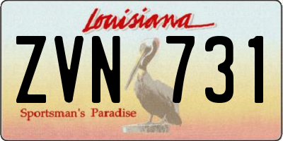 LA license plate ZVN731