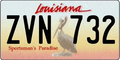 LA license plate ZVN732