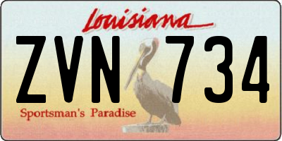 LA license plate ZVN734