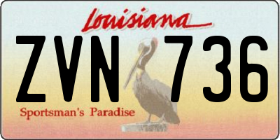 LA license plate ZVN736