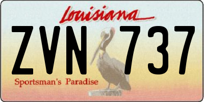 LA license plate ZVN737