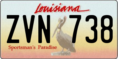 LA license plate ZVN738