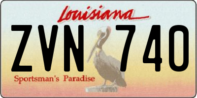 LA license plate ZVN740