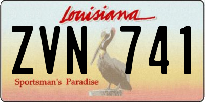 LA license plate ZVN741