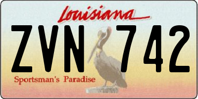 LA license plate ZVN742