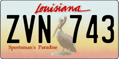 LA license plate ZVN743