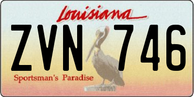 LA license plate ZVN746