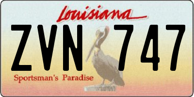 LA license plate ZVN747