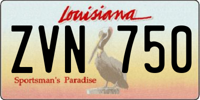 LA license plate ZVN750