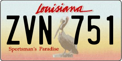 LA license plate ZVN751