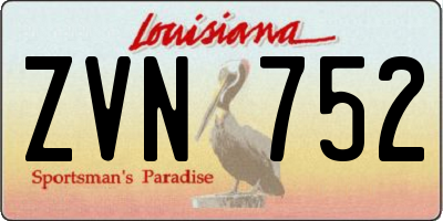 LA license plate ZVN752