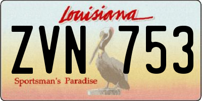 LA license plate ZVN753