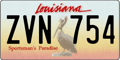 LA license plate ZVN754