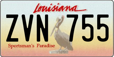 LA license plate ZVN755