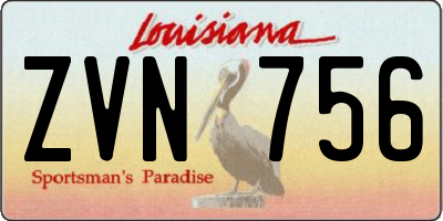 LA license plate ZVN756