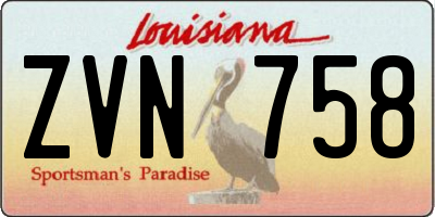 LA license plate ZVN758
