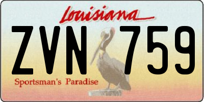 LA license plate ZVN759