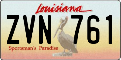 LA license plate ZVN761