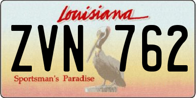 LA license plate ZVN762