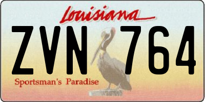 LA license plate ZVN764