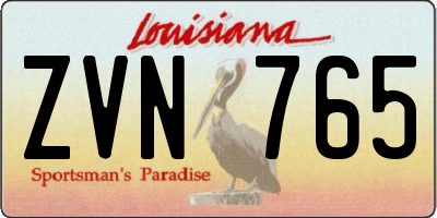 LA license plate ZVN765