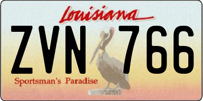 LA license plate ZVN766