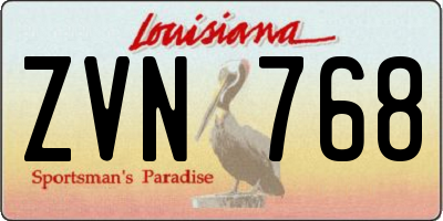 LA license plate ZVN768