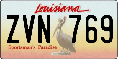 LA license plate ZVN769