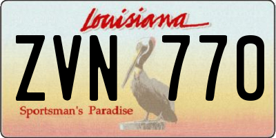 LA license plate ZVN770