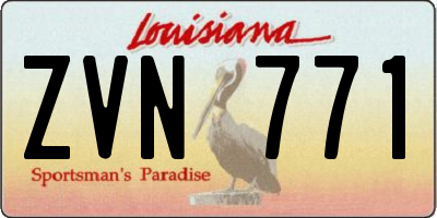 LA license plate ZVN771